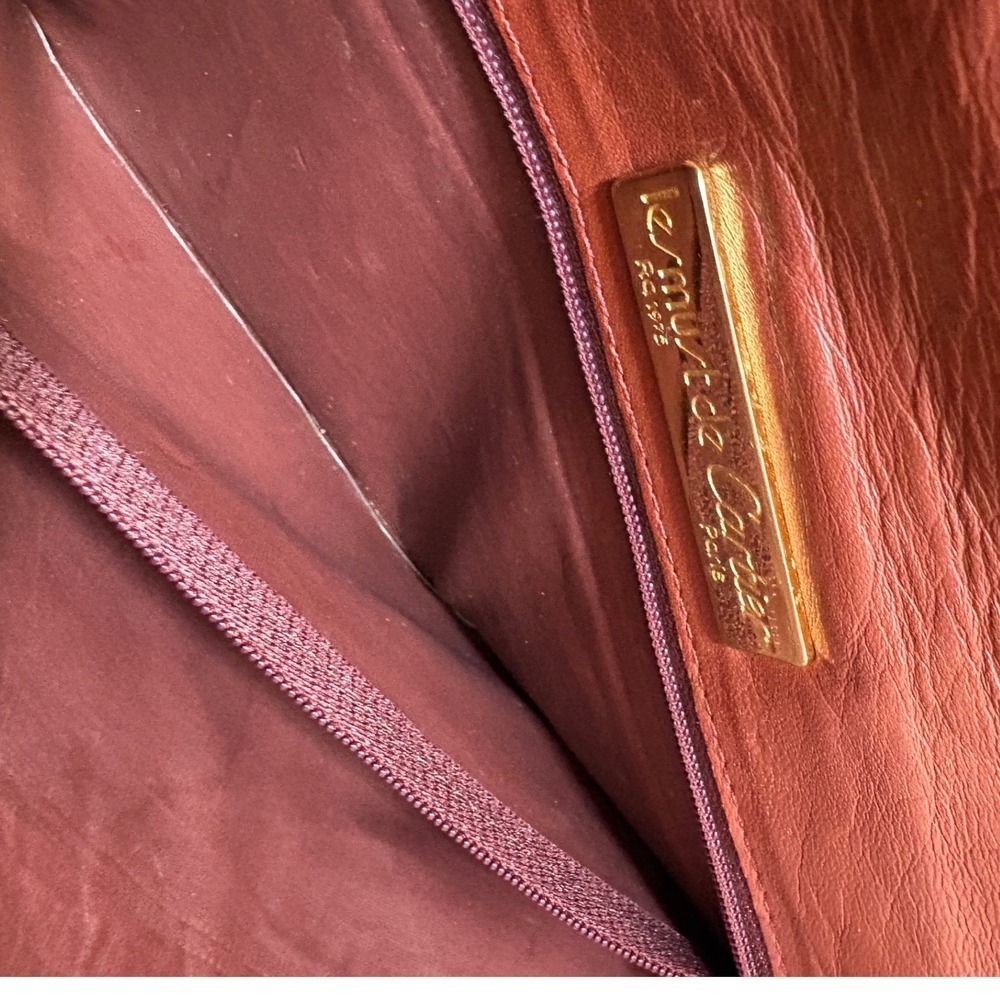 Cartier Bordeaux Leather Clutch Wallet Burgundy Vintage with Certificate - Picture 6 of 15